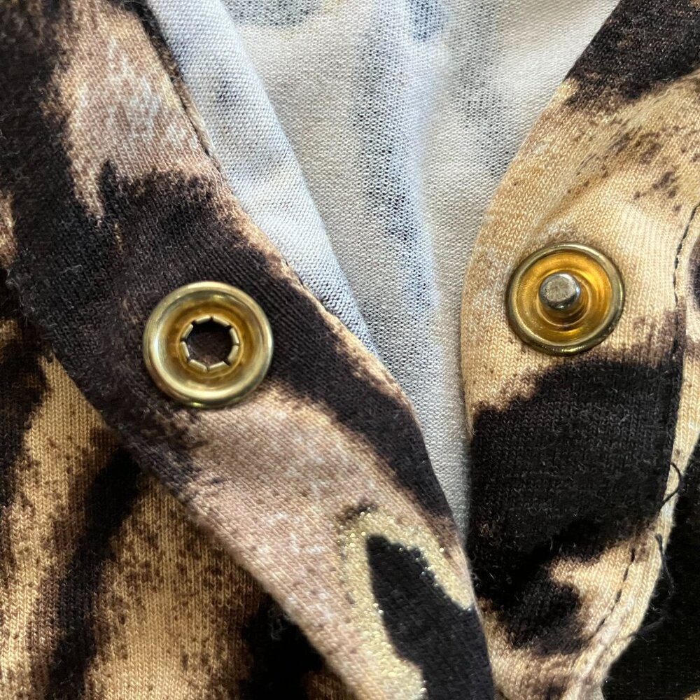 Cache Leopard Print Brown-Tan Button-Down Short S… - image 6